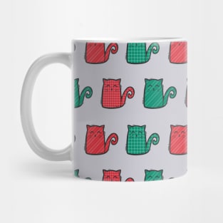 Patterned Christmas Cats Mug